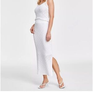 NWT INC white crochet skirt